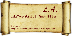 Löwentritt Amarilla névjegykártya